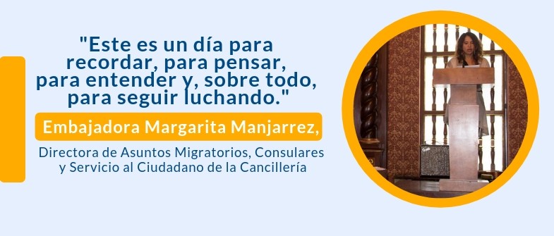 pegatina gas maleta El emotivo discurso de la Directora de Asuntos Migratorios y Consulares de  la Cancillería en la conmemoración del Día Internacional de la Mujer |  Colombianosune | Ministerio de Relaciones Exteriores