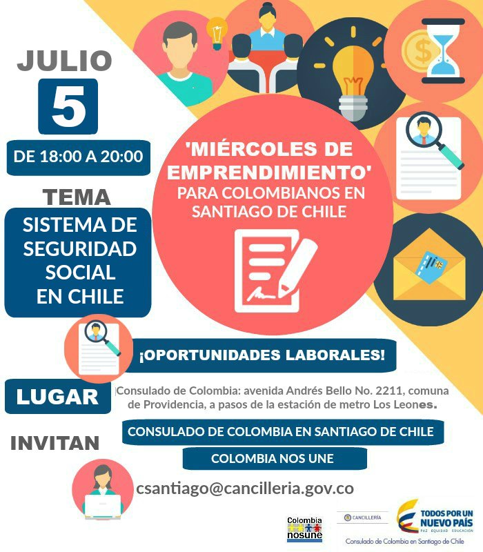 Miércoles de emprendimiento para colombianos en Chile