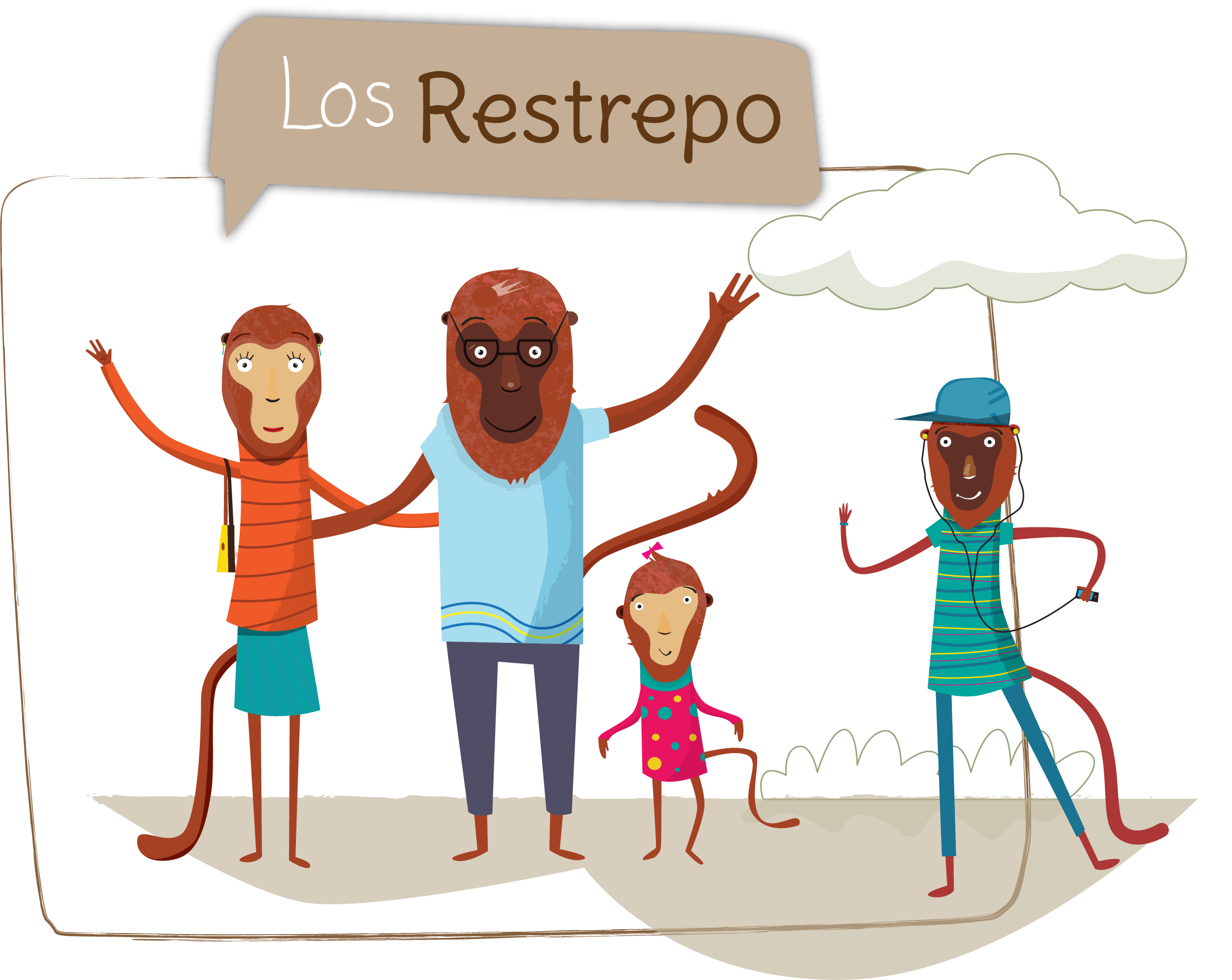 Familia restrepo, compuesta por la mamá, el papá y dos hijos