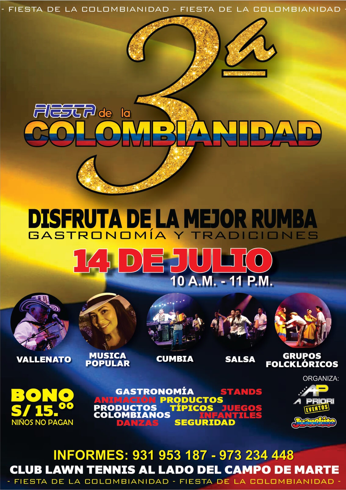 3ª fiesta de la colombianidad lima peru https://www.facebook.com/Fiesta-De-la-Colombianidad-lima-peru-2131185993775253/