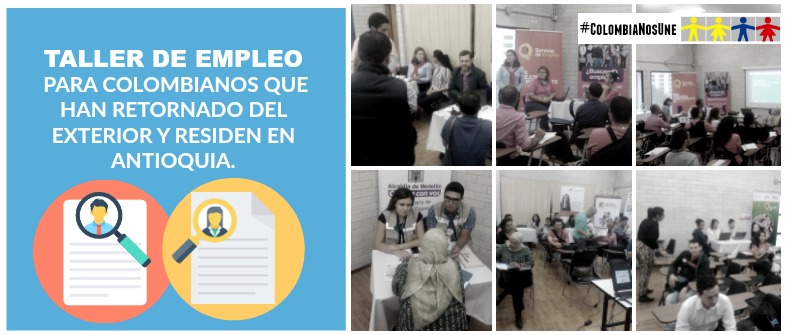Colombianos retornados del exterior en Antioquia participaron en Taller de Empleo organizado exclusivamente para ellos