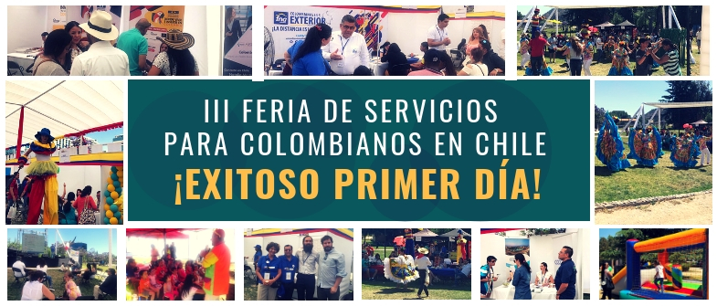 Cerca de 1.500 personas asistieron al primer día de la Tercera Feria de Servicios para colombianos en Chile