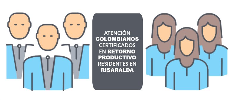 Convocatoria para colombianos beneficiarios de Retorno Productivo residentes en Risaralda