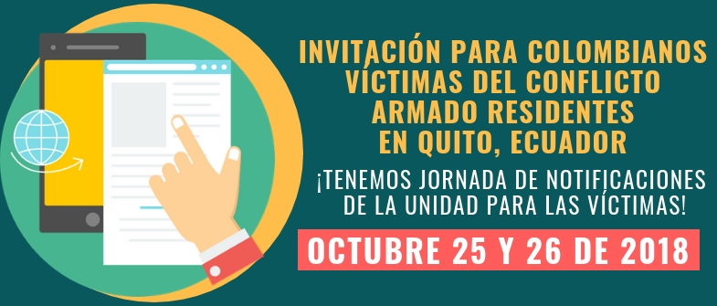 Jornada de notificaciones de la Unidad de Víctimas para colombianos víctimas del conflicto armado residentes en Quito, Ecuador
