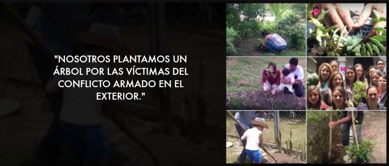 Colombianos sembraron árboles en memoria de las víctimas del conflicto armado colombiano que viven en el exterior