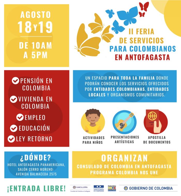 segunda feria de servicios para colombianos en Antofagasta