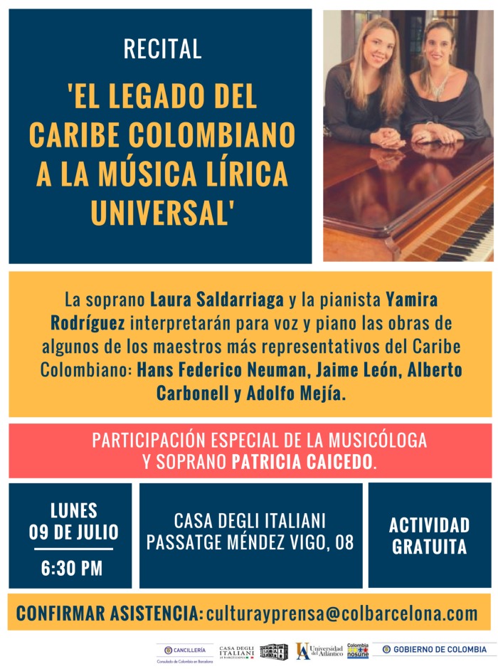 Recital para colombianos en Barcelona