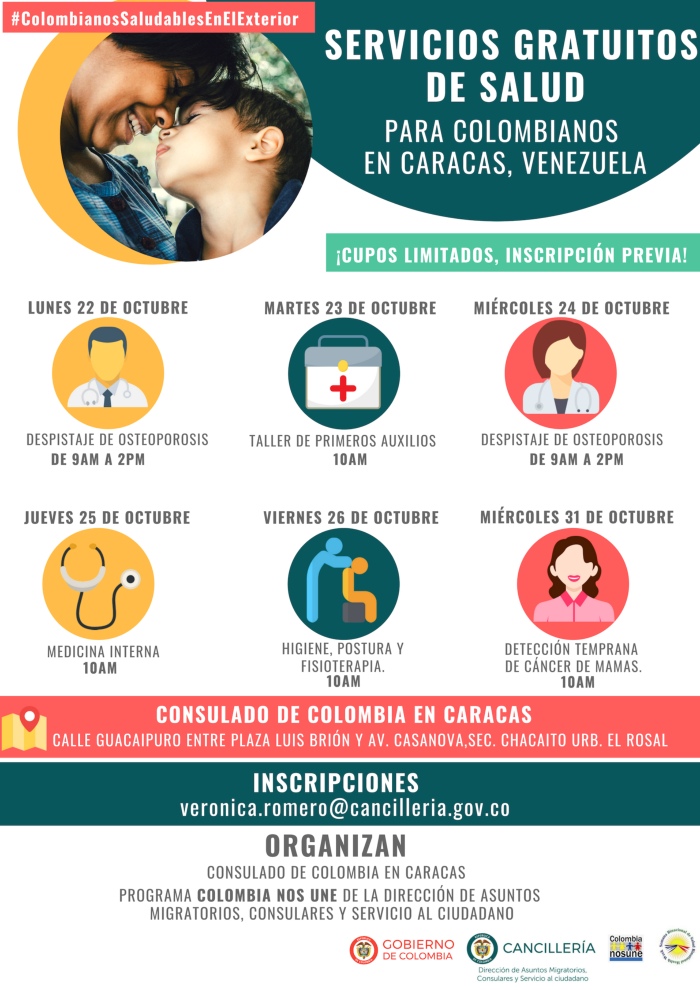 Servicios gratuitos de salud para colombianos en Caracas