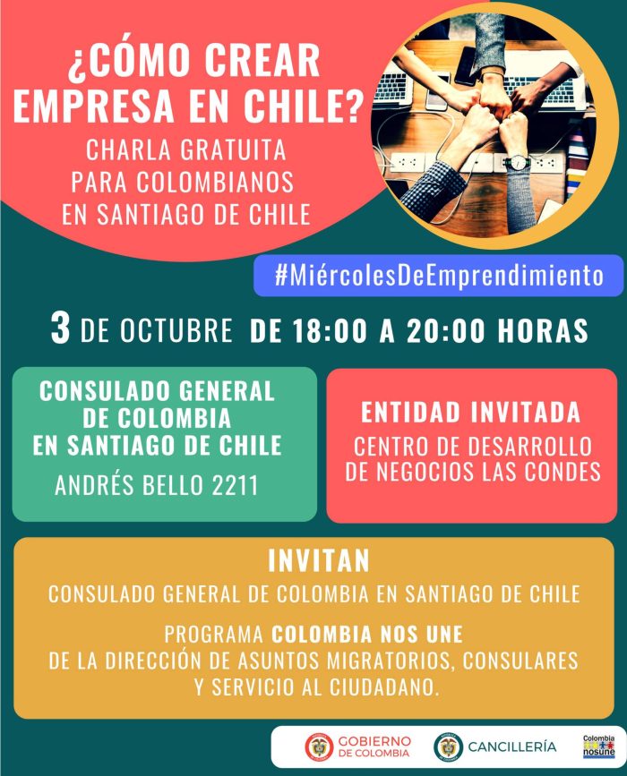 Miércoles de emprendimiento para colombianos en Chile