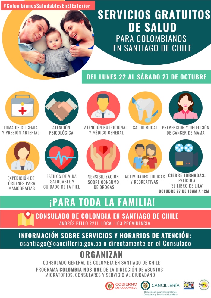 Servicios gratuitos de salud para colombianos en Santiago de chile