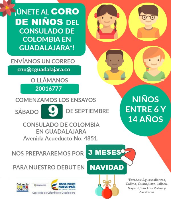 Coro de niños colombianos en Guadalajara