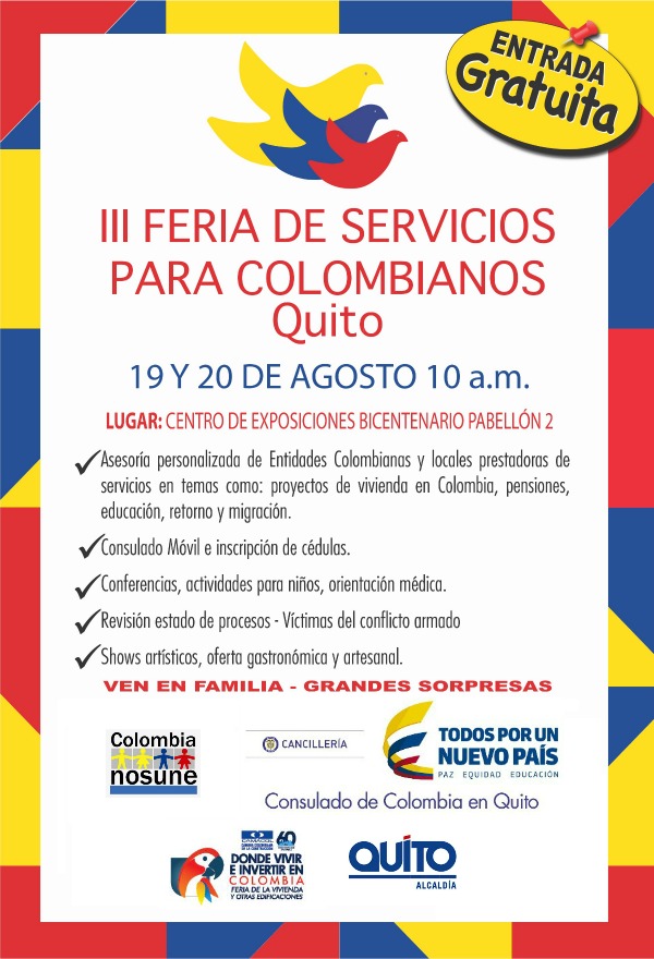 Feria de servicios para colombianos en Quito