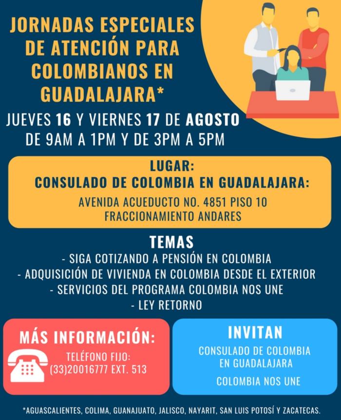 Jornadas especiales de atención para colombianos en Guadalajara