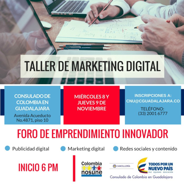 taller de marketing digital para colombianos en guadalajara