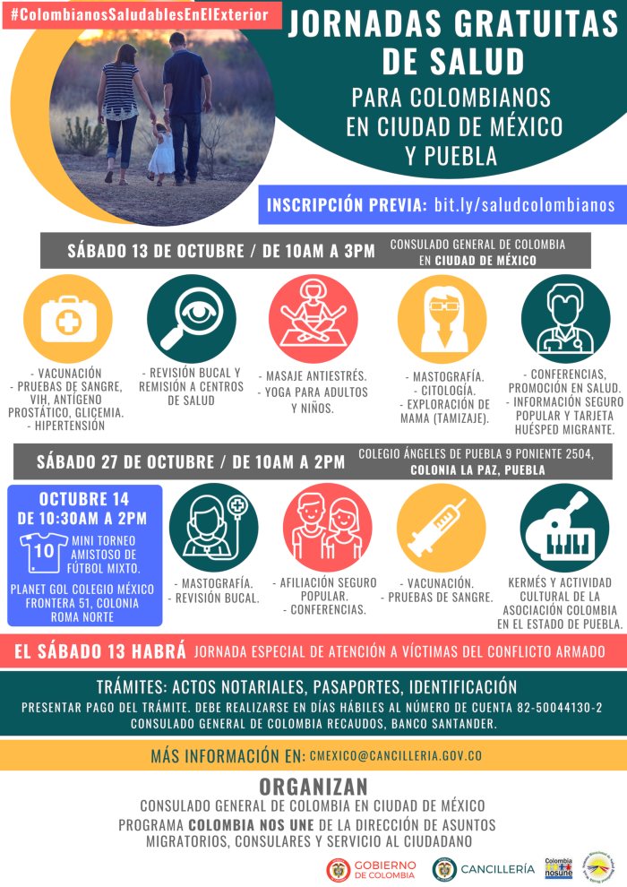 Servicios gratuitos de salud para colombianos en Ciudad de México