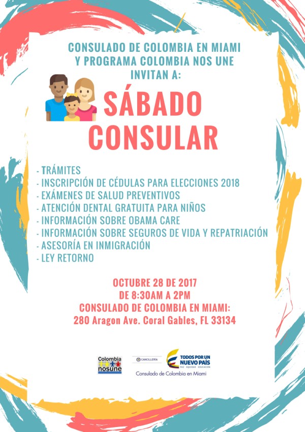 Sábado Consular en el Consulado de Colombia en Miami