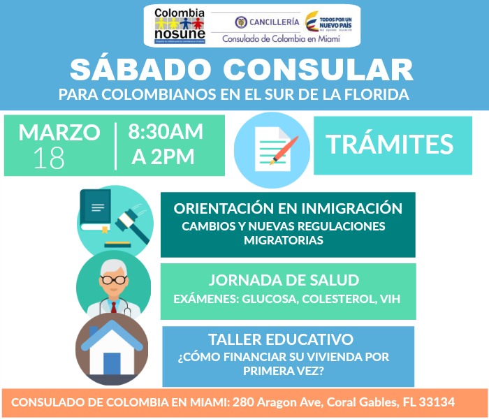 Sábado Consular en el Consulado de Colombia en Miami