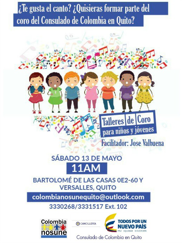 únete al coro del Consulado de Colombia en Quito