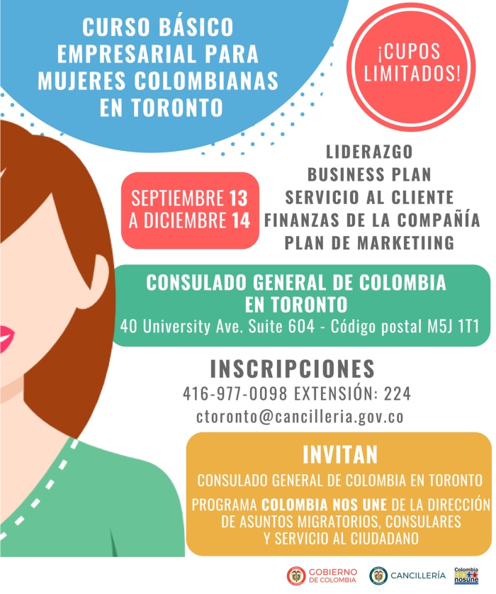 Cursos de emprendimiento para mujeres colombianas en Toronto