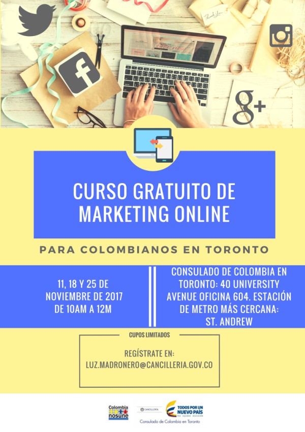 marketing online taller para colombianos en Toronto